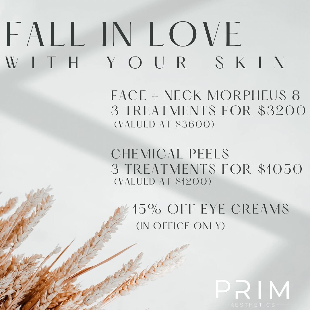 Are you ready to fall in love with your skin again?! 
Now that summer is ending, it&rsquo;s time to start damage control from fun in the sun!
Here&rsquo;s where our offers come in-
Get skin tightening and reduce fine lines + wrinkles with our Morphe